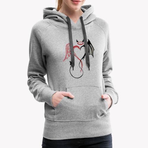 Half red half white discount hoodie angel and devil